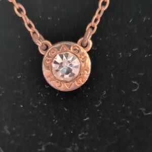 Coach Gold Crystal Pendant Necklace